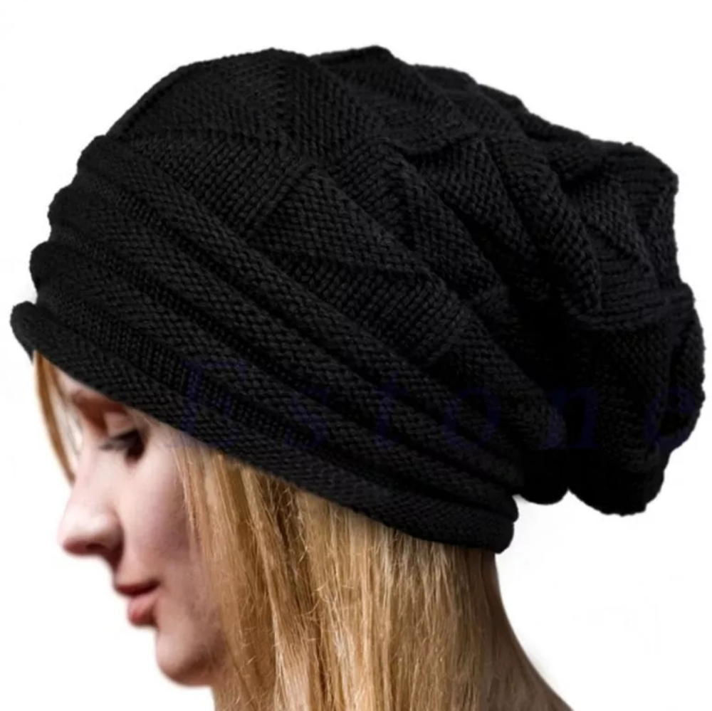 *RESTOCKED* Black Unisex Slouch Knitted Beanie